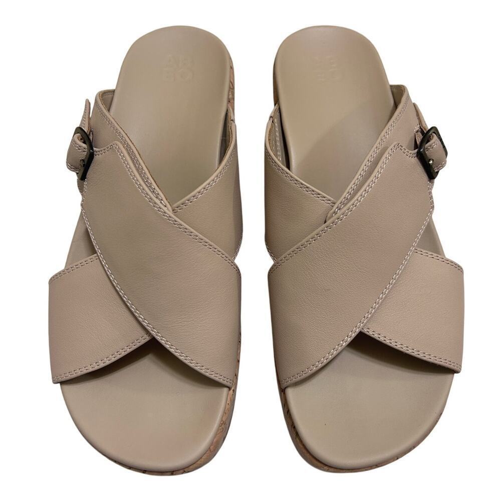 ABEO Dylan Solstice Leather Sandal 10 Cross Slide Metatarsal Cuban Sand Arch